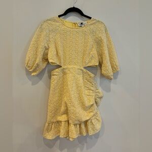 Anthropologie En Saison Yellow Floral Embroidered Dress
